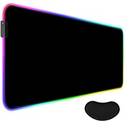 Chollo - UCMDA Alfombrilla gaming RGB XXL 80x30cm &plus; Reposamu&ntilde;ecas