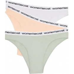 Chollo - Women'secret Cotton Logo Brazilian Panties 3-Pack | 4935777-97