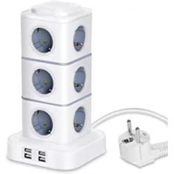 Chollo - Litspot Regleta vertical 12 Tomas &plus; 4 USB